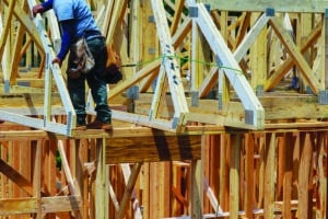 Wooden beam house roof residential construction home framing