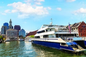 Long Wharf (South) and Custom House Tower in Boston, Massachusetts, USA