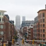 First Street in East Cambridge as seen from the Lechmere MBTA station